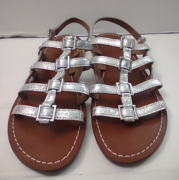 Tory Burch Reggie Metallic Silver Women's Sandals Size 9 - Picture 2 of 7